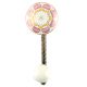 Pink Wheel Flower Ceramic Wall Hook in Antique Fitting